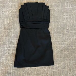 DO+BE Black Pleated Pencil Skirt Knee-Length